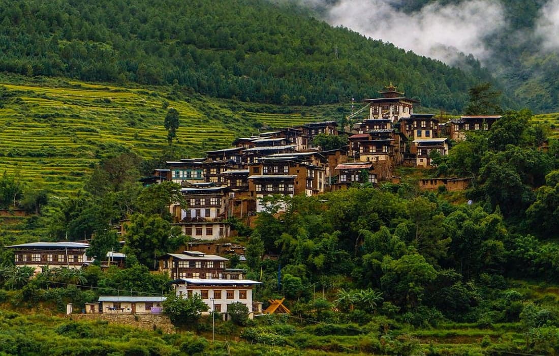 Drinchengang Village overlooking Wangdue River